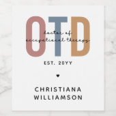 パーソナライズされたOTD職業病セラピー ワインラベル (シングルラベル)