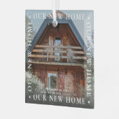 「パーソナライズされたOur New Home」の写モダン真 ガラスオーナメント (正面左)