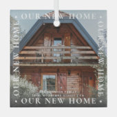 「パーソナライズされたOur New Home」の写モダン真 ガラスオーナメント (正面)