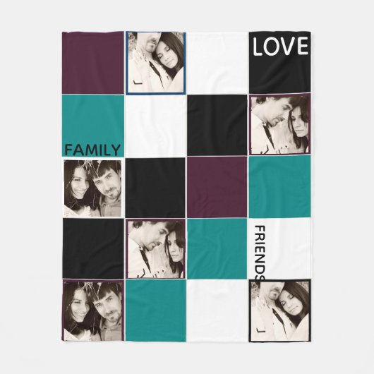 パーソナライズされたPHOTO毛布ナスターコイズ フリースブランケット (正面)