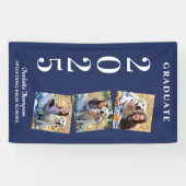 パーソナライズされたPhoto Collage Navy Blue卒業 横断幕 (横)