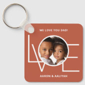 パーソナライズされたPhoto Love Youパパ キーホルダー (正面)
