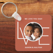 パーソナライズされたPhoto Love Youパパ キーホルダー (正面)
