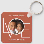 パーソナライズされたPhoto Love Youパパ キーホルダー (裏面)