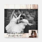 パーソナライズされたPhoto Magnetブーツ田舎風 マグネット (正面)