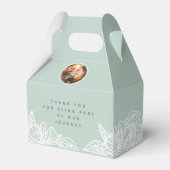 パーソナライズされたPhoto Sage Green Flowers Chic 結婚's フェイバーボックス (裏面サイド)