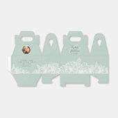 パーソナライズされたPhoto Sage Green Flowers Chic 結婚's フェイバーボックス (折り畳みなし)