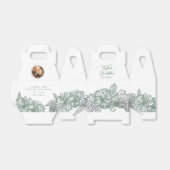 パーソナライズされたPhoto Sage Green Flowers Nice 結婚's フェイバーボックス (折り畳みなし)