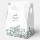パーソナライズされたPhoto Sage Green Flowers Nice 結婚's フェイバーボックス (オープン)