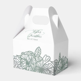 パーソナライズされたPhoto Sage Green Flowers Nice 結婚's フェイバーボックス