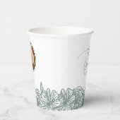 パーソナライズされたPhoto Sage Green Flowers Nice 結婚's 紙コップ (右)