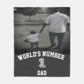 パーソナライズされたPhoto World's Number 1パパ フリースブランケット (正面)