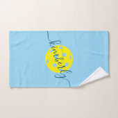 パーソナライズされたPickleballスクリプト名Blue ハンドタオル (ハンドタオル)