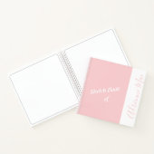 パーソナライズされたPink Your Name Sketchbook ノートブック (内部)