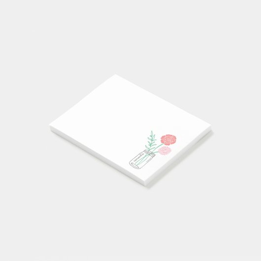 パーソナライズされたPost-Itメモ |ボタニカル・メイソン・ジャー ポストイット (アングル)