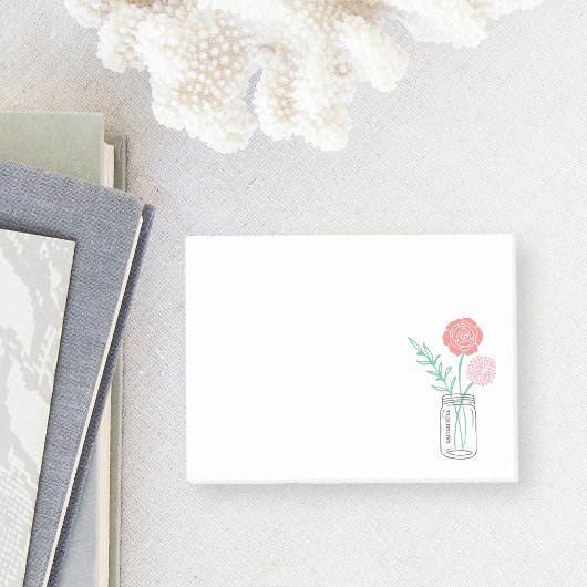 パーソナライズされたPost-Itメモ |ボタニカル・メイソン・ジャー ポストイット