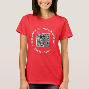 パーソナライズされたQRコードTシャツと文字カスタム付き Tシャツ