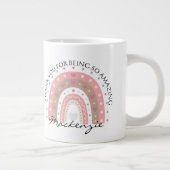 パーソナライズされたRainbowメッセージと名前 ジャンボコーヒーマグカップ (右)