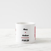 パーソナライズされたRed LOVE Magの名前と日付 エスプレッソカップ (正面)