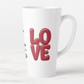 パーソナライズされたRed LOVE Magの名前と日付 カフェラテマグ (右)