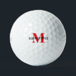 パーソナライズされたRed Monogram Titleist Pro VI ゴルフボール<br><div class="desc">ゴルフカスタムボール。赤黒文字。イニシャルと名前。女の贈り物。タイトルリストPro V1のパーソナライズ</div>