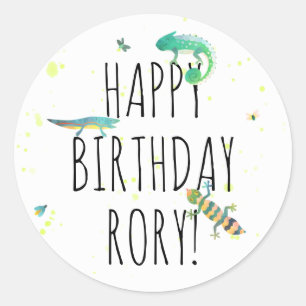 パーソナライズされたReptile Birthday Partyスタンプ ラウンドシール