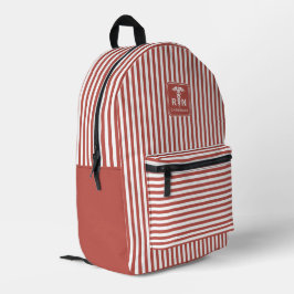 パーソナライズされたRNとモダンRNエレガントのパタストライプーン プリントバックパック