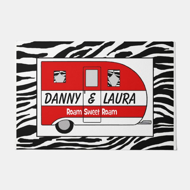"パーソナライズされたRoam Sweet Roam" Doormat ドアマット (正面)