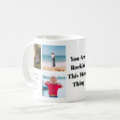 パーソナライズされたRockin' Mom Kidのメッセージと写真 コーヒーマグカップ (正面左)