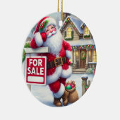 パーソナライズされたSantaが不動産屋実在さん セラミックオーナメント (右)