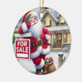 パーソナライズされたSantaが不動産屋実在さん セラミックオーナメント (左)
