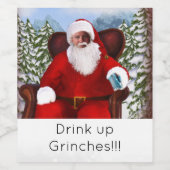 パーソナライズされたSanta写真の追加ギフトラベル ワインラベル (シングルラベル)