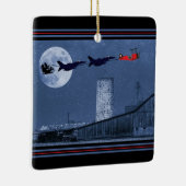 パーソナライズされたSanta, F16 Jet, Red Biplane Chrimas セラミックオーナメント (右)