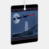 パーソナライズされたSanta, F16 Jet, Red Biplane Chrimas メタルオーナメント (正面右)