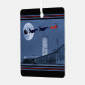パーソナライズされたSanta, F16 Jet, Red Biplane Chrimas メタルオーナメント (正面左)