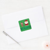 パーソナライズされたsanta green candiesと名付ける スクエアシール (封筒)