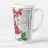 パーソナライズされたSanta Hatの白い枠 カフェラテマグ (右)