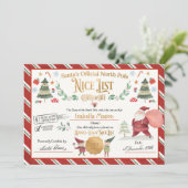 パーソナライズされたSanta Official Nice List証明書 招待状 (スタンド正面)