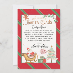 パーソナライズされたSanta Printableからの手紙 招待状