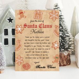 パーソナライズされたSanta Printableからの手紙 招待状