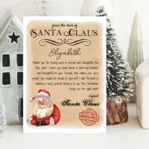 パーソナライズされたSanta Printableからの手紙 招待状