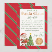 パーソナライズされたSanta Printableからの手紙 招待状 (正面/裏面)