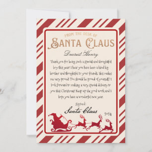 パーソナライズされたSanta Printableからの手紙 招待状