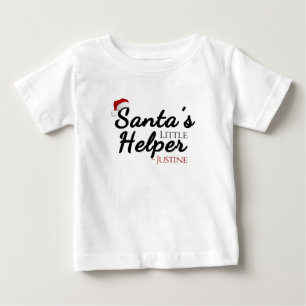 パーソナライズされたSanta's Little Helper,キッズクリスマス ベビーTシャツ