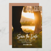 パーソナライズされたSave the Date招待状テンプレート 招待状 (正面/裏面)