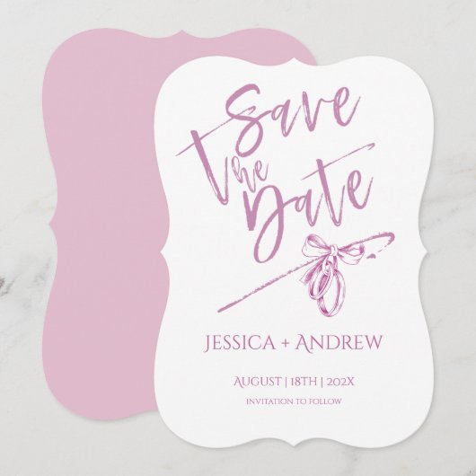 パーソナライズされたSave the Date ミニマルテンプレート 招待状 (正面/裏面)