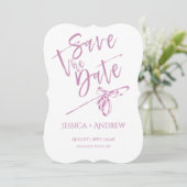 パーソナライズされたSave the Date ミニマルテンプレート 招待状 (スタンド正面)