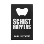 「パーソナライズされたSchist Happenes」地質学 クレジットカード栓抜き (裏面)