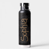 パーソナライズされたScript Blackの結婚カスタム ウォーターボトル (左面)