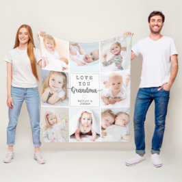 パーソナライズされたScript Love You Granda 8写真 フリースブランケット